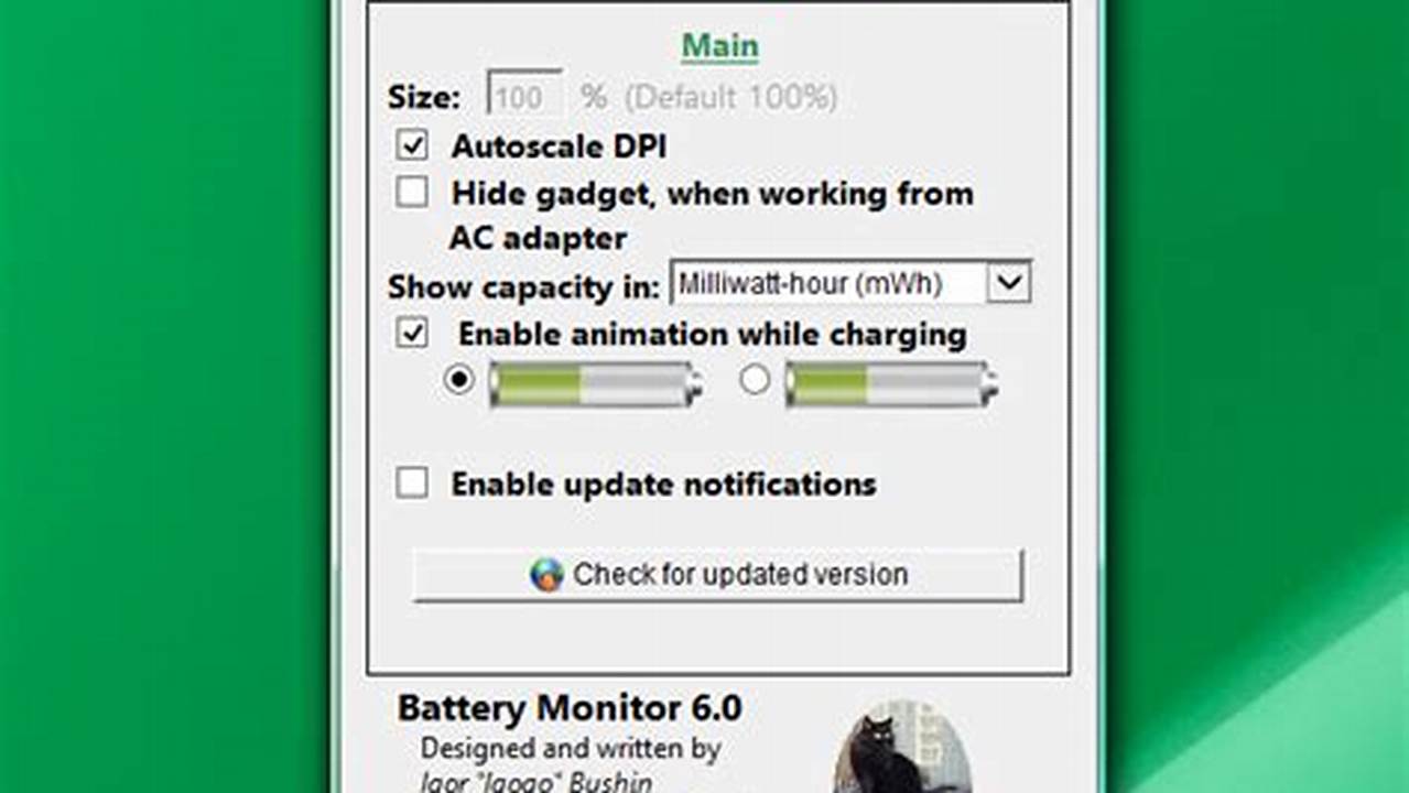 Battery Monitor (Windows), Rekomendasi