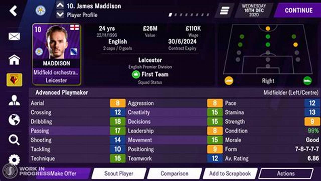 Football Manager 2021 Mobile, Rekomendasi