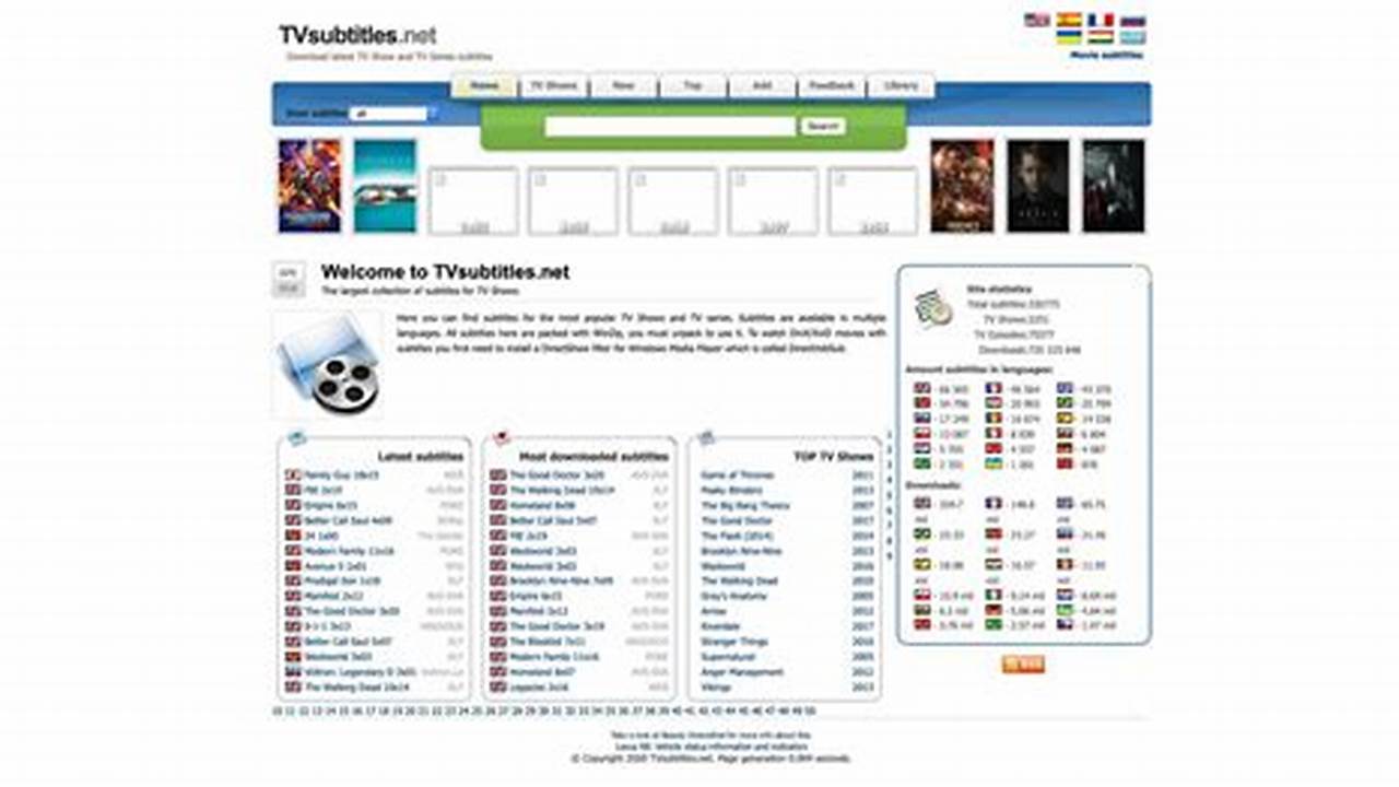 TVSubtitles.net, Rekomendasi